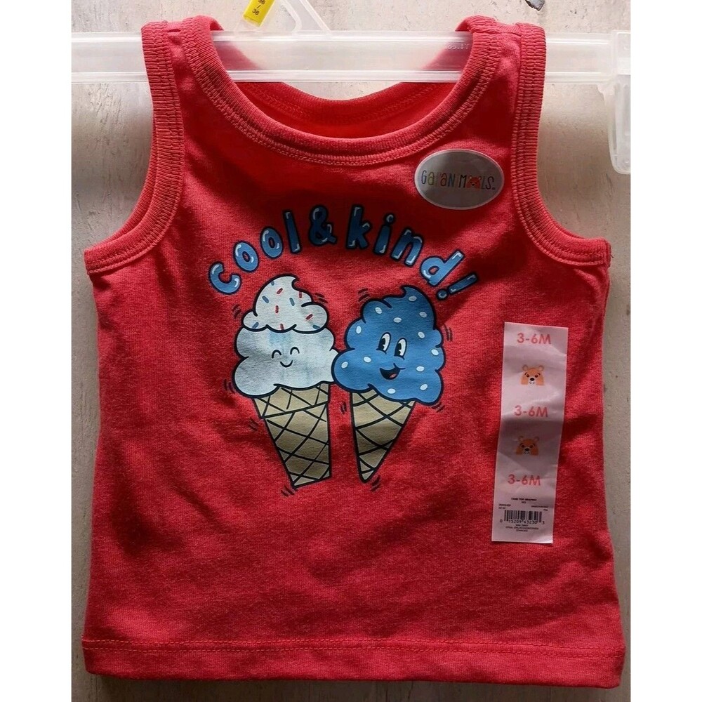 NWT Garanimals Baby Girls 3-6 months Coral Tank Top w/ice cream cones